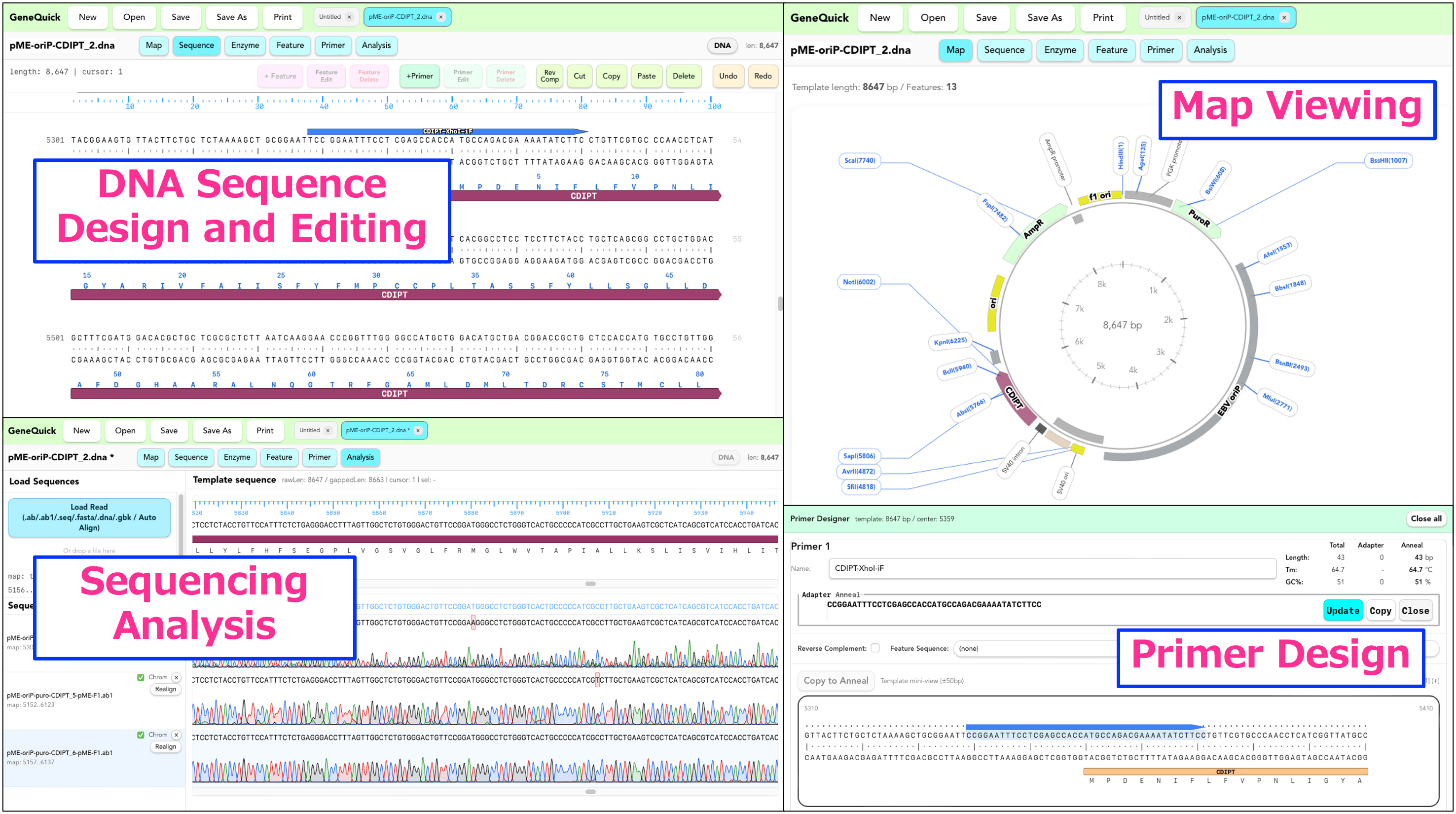 GeneQuick app screenshot