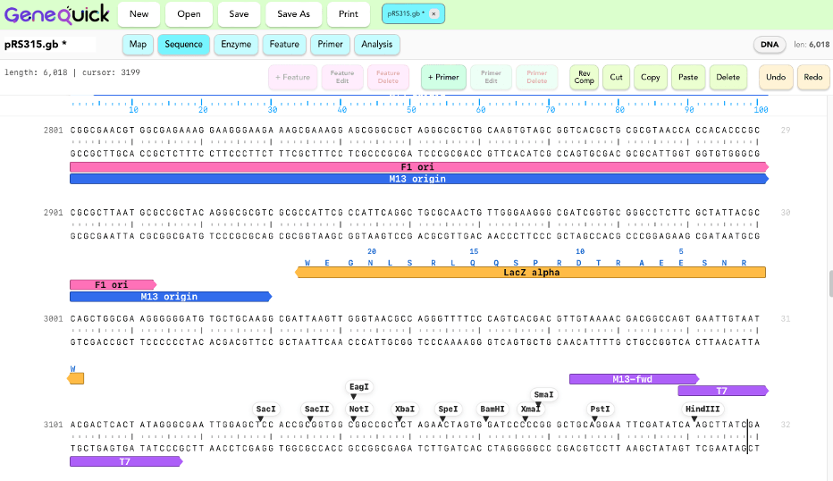 GeneQuick screen preview